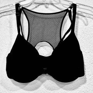 Victorias Secret Black Demi T-Shirt Bra Molded Cups Front Close Underwire Sz 34D